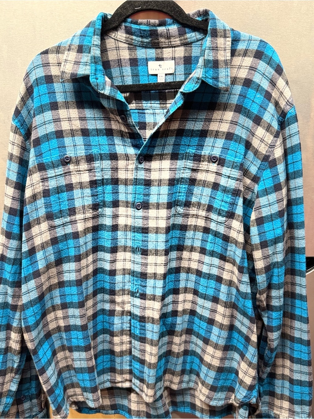 True Craft Blue Plaid Flannel Shirt - Men